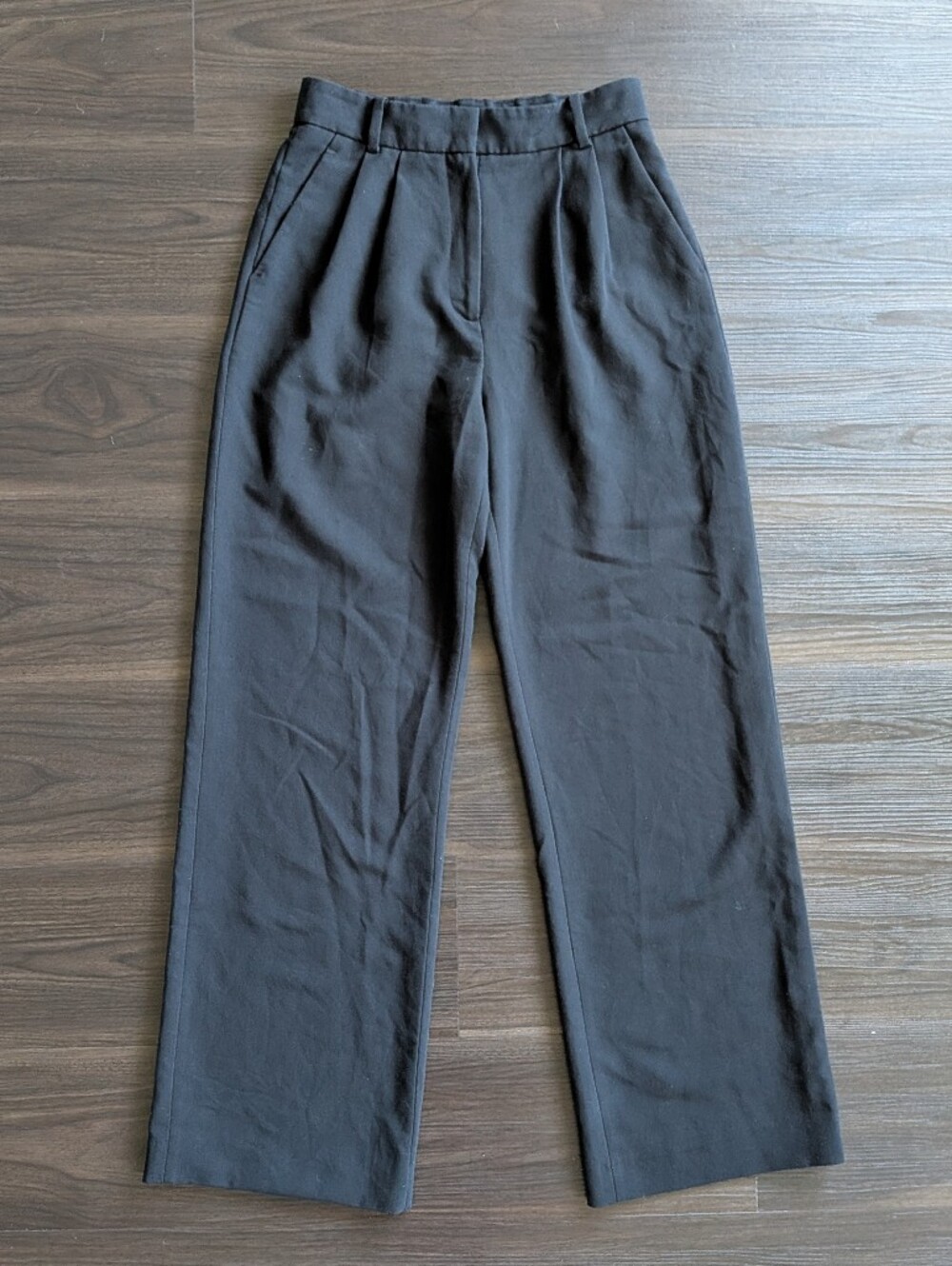 Abercrombie & Fitch Black Sloane Trouser Wide Leg Dress Pants Office 27 Long